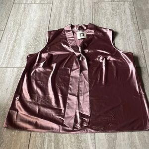 Anne Klein Ladies Sleeveless Mauve Woven Blouse 2X